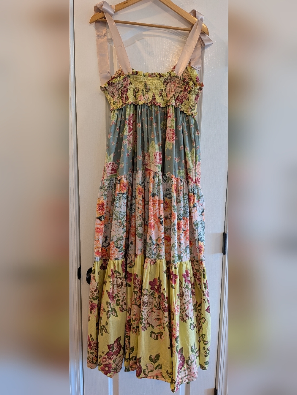 Free People Bluebell Maxi Dress Size L Cottagecore Whimsical Garden Floral Fairy - Picture 11 of 16